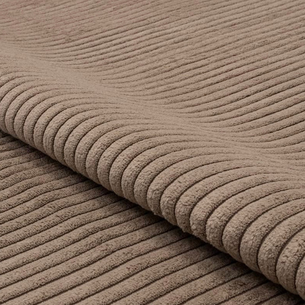 Breitcord Stoff Nahaufnahme Cappuccino– Poufet DreamPad Bezug Material

