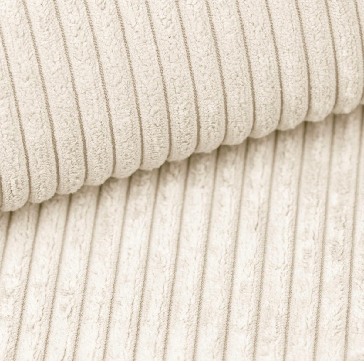 Breitcord Stoff Creme – Poufet Pouf Bezug Farbauswahl
