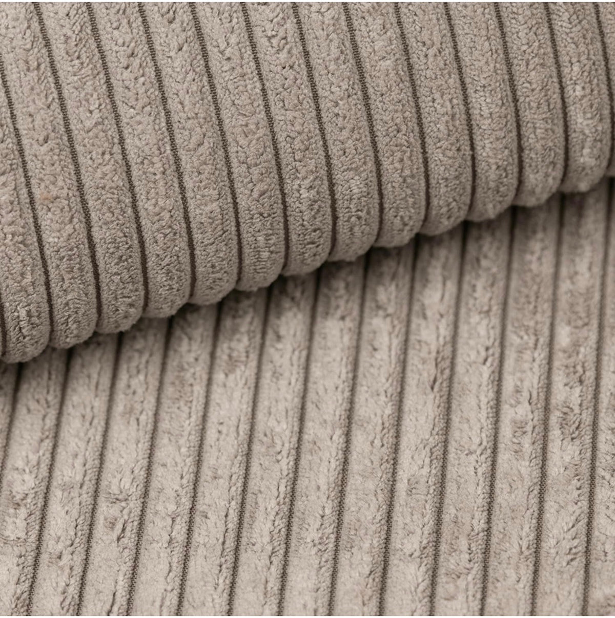 Breitcord Stoff Taupe – Poufet Pouf Bezug Farbauswahl
